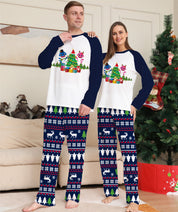 Jolly Tide | Navy Shark Tree Print Christmas Pyjamas Unisex & Family