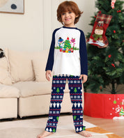 Jolly Tide | Navy Shark Tree Print Christmas Pyjamas Unisex & Family