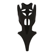 Matilda Rowntree | Ribbed Cutout Bodysuit With Backless Detail For Women