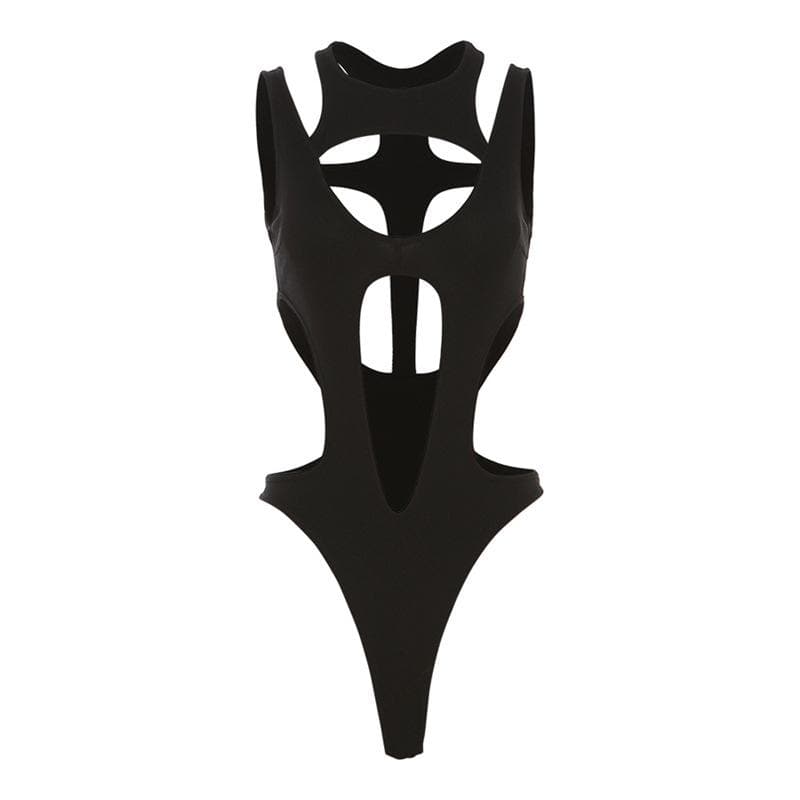 Matilda Rowntree | Ribbed Cutout Bodysuit With Backless Detail For Women