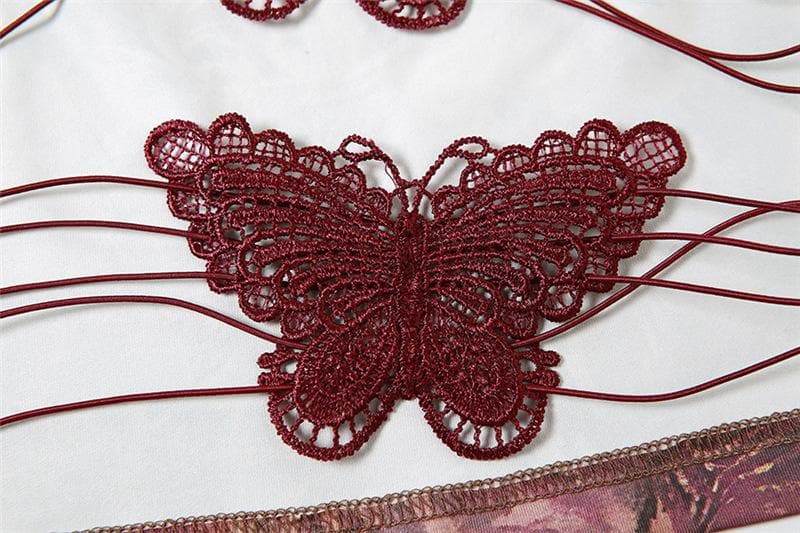 Freya Langston | Butterfly Print Crop Top For Women