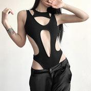 Matilda Rowntree | Ribbed Cutout Bodysuit With Backless Detail For Women