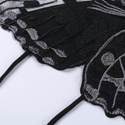 Harper Whitfield | Butterfly Embroidered Halter Crop Top For Women