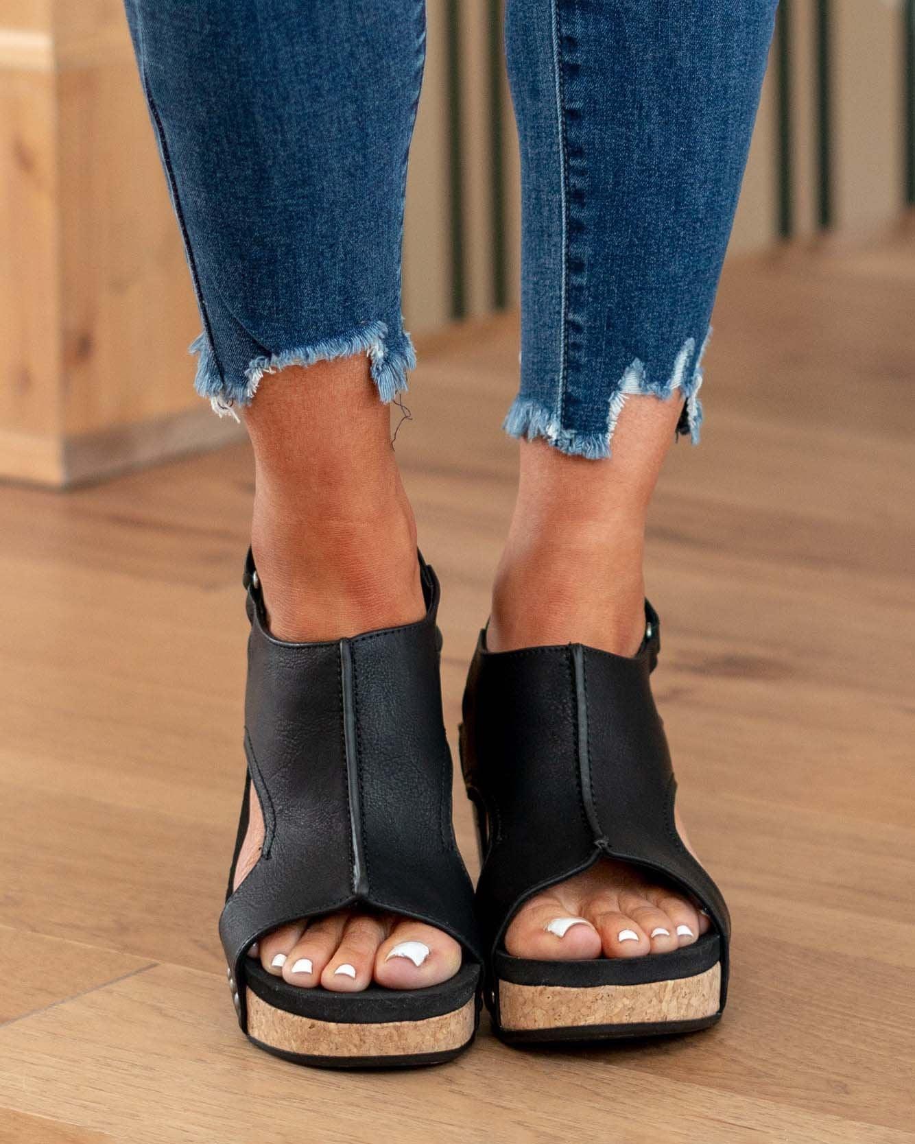 Torvella Lift | Cork Wedge Cut-Out Sandals