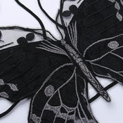 Harper Whitfield | Butterfly Embroidered Halter Crop Top For Women