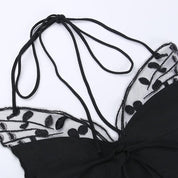 Harper Whitfield | Butterfly Embroidered Halter Crop Top For Women
