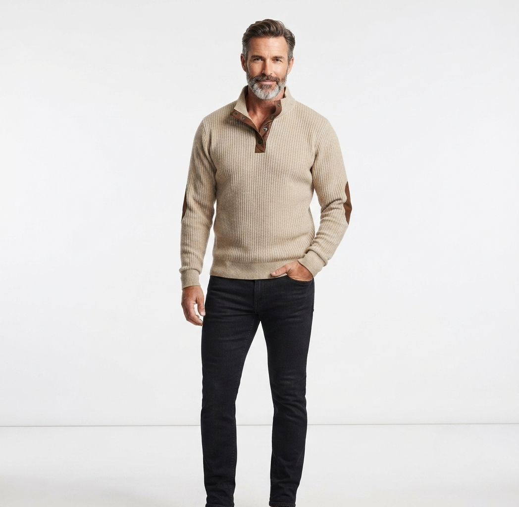 Lachlan Bennett | Corduroy Quarter-Button Sweatshirt For Men