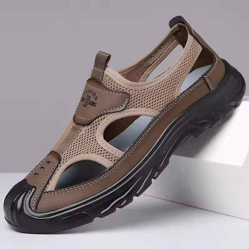 lachlan-pearce-brown-closed-toe-mesh-sandals-for-men-model-01.jpg