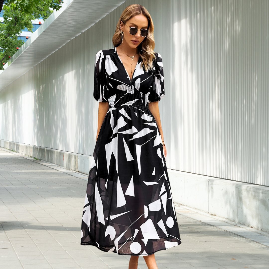 Talia Sutcliffe | Abstract Print Summer Dress For Women