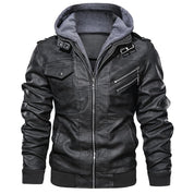 Christian DeLuca | Hooded Leather Bomber Jacket For Men