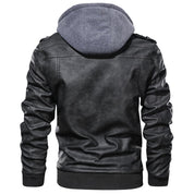 Christian DeLuca | Hooded Leather Bomber Jacket For Men