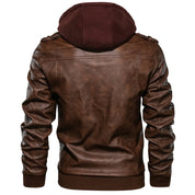 Louis Sinclair | Hooded Leather Bomber Jacket For Men