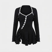 Lucy Hughes | Ruffle V-Neck Mini Dress For Women