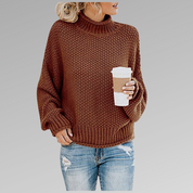 Charlotte Rossi | Oversized Turtleneck Knit Sweater For Women