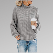 Charlotte Rossi | Oversized Turtleneck Knit Sweater For Women