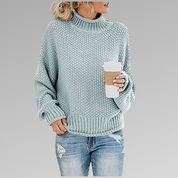 Charlotte Rossi | Oversized Turtleneck Knit Sweater For Women