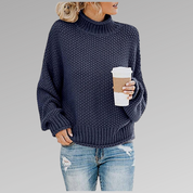 Charlotte Rossi | Oversized Turtleneck Knit Sweater For Women