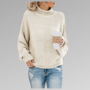 Charlotte Rossi | Oversized Turtleneck Knit Sweater For Women