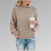 Charlotte Rossi | Oversized Turtleneck Knit Sweater For Women