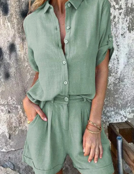 Ruby Sheffield | Linen Look Shorts and Top Set For Women