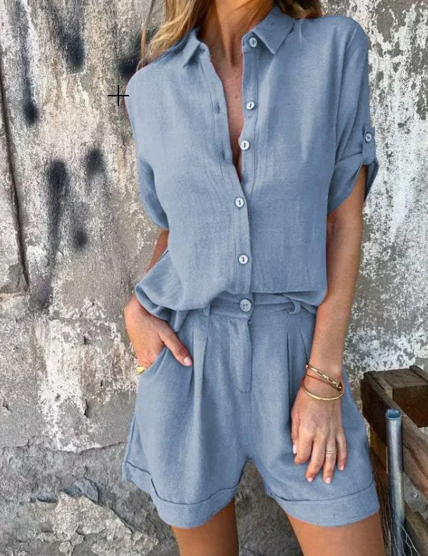 Ruby Sheffield | Linen Look Shorts and Top Set For Women