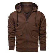 Declan Ashford | Hooded PU Leather Bomber Jacket For Men