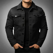 Marco Bellini | Classic Black Denim Jacket For Men