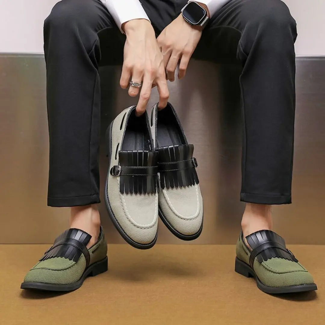 Toby Wilson | Kiltie Fringe Buckle Loafers For Men