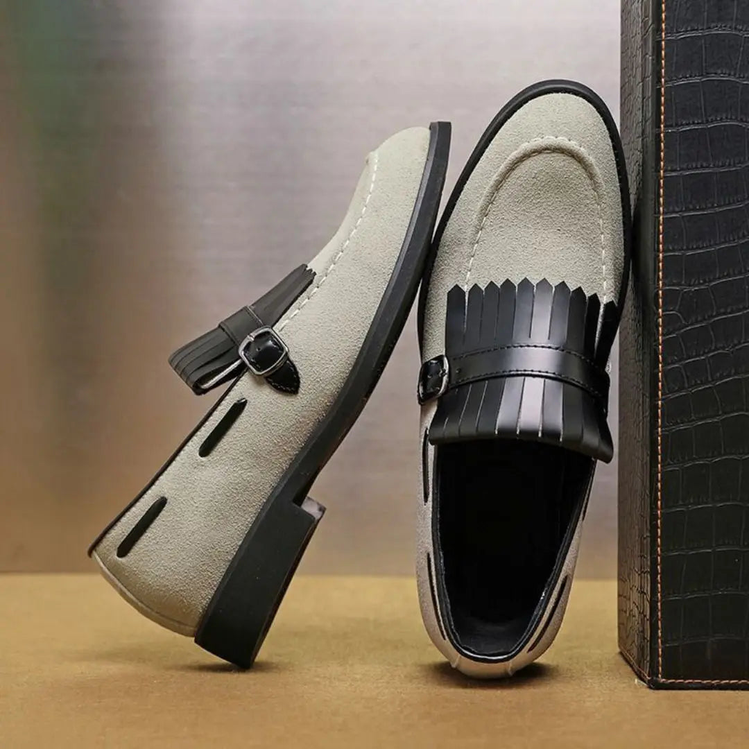 Toby Wilson | Kiltie Fringe Buckle Loafers For Men