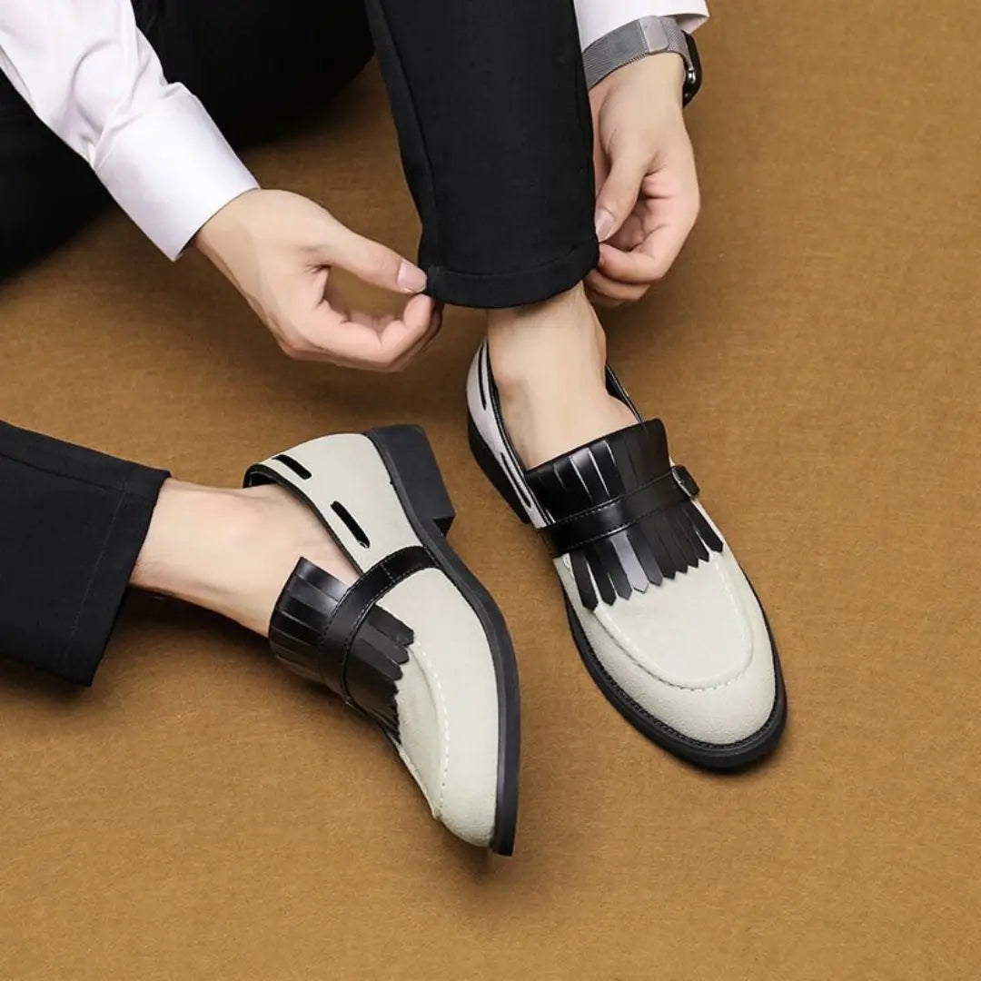 Toby Wilson | Kiltie Fringe Buckle Loafers For Men