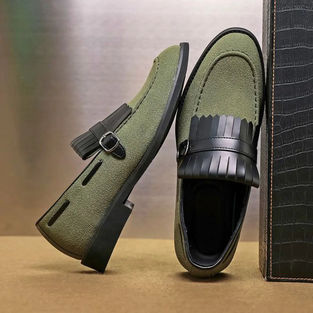 Toby Wilson | Kiltie Fringe Buckle Loafers For Men