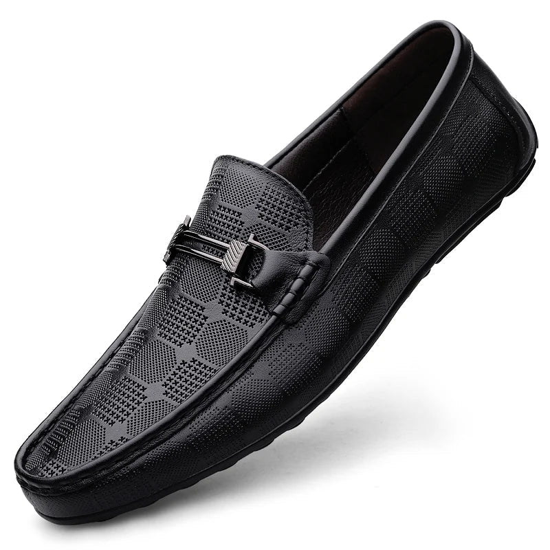 Ethan Brown | Patterned Slip-On Loafers For Men