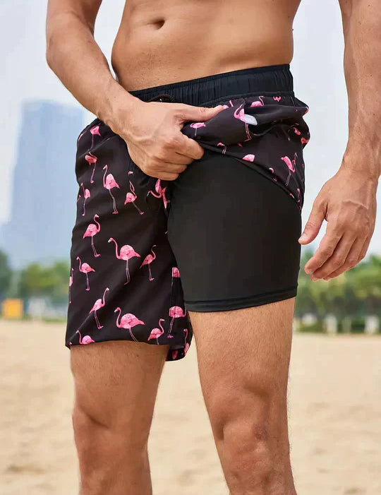 Cooper Young | Tropical Print Swim Shorts For Men