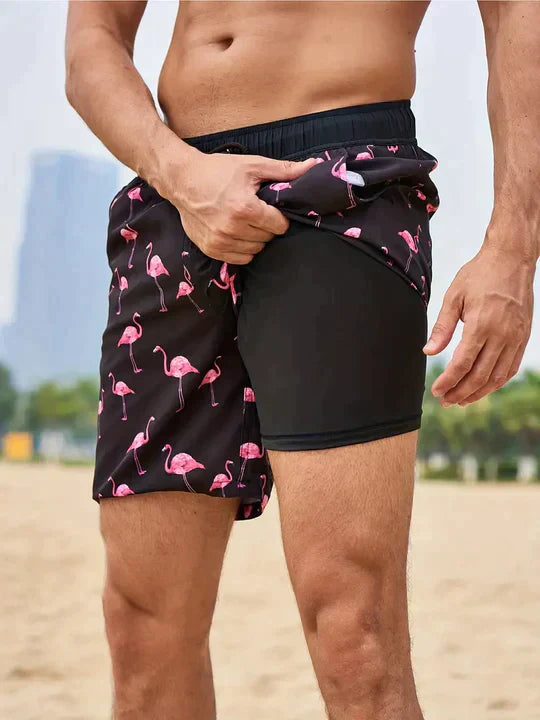 Cooper Young | Tropical Print Swim Shorts For Men