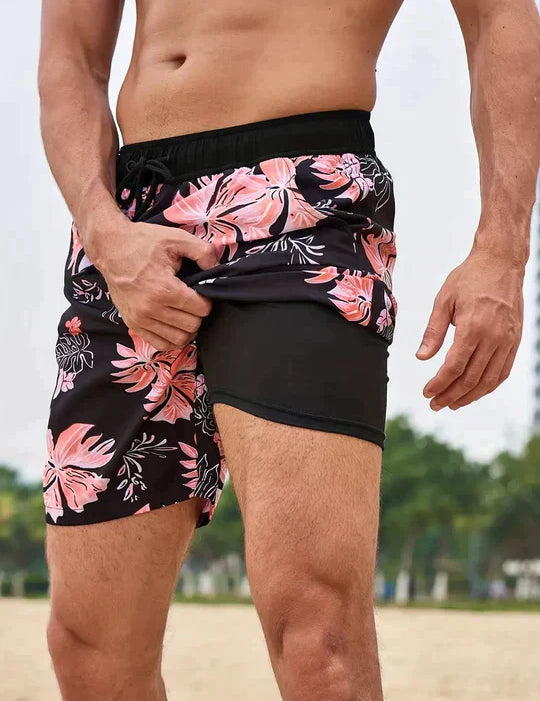 Cooper Young | Tropical Print Swim Shorts For Men