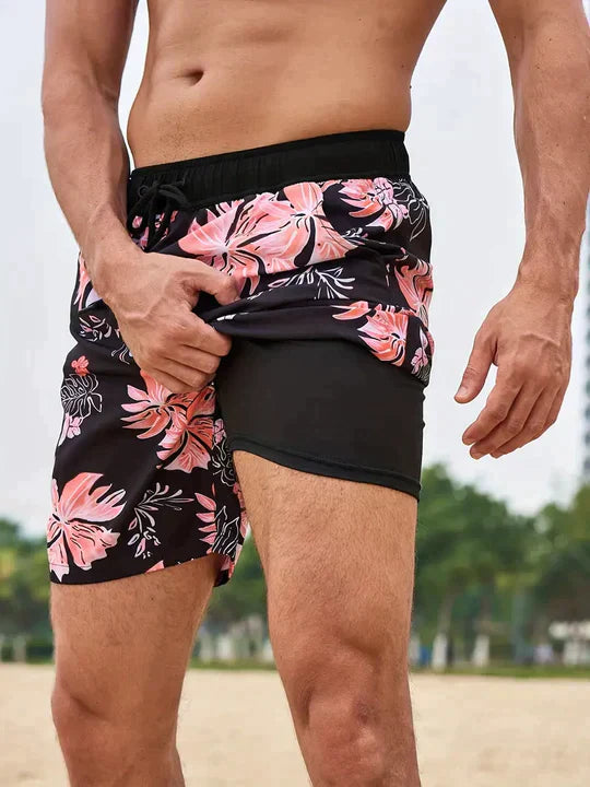 Cooper Young | Tropical Print Swim Shorts For Men