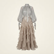 Mia Cooper | Elegant Ruffled Maxi Races Dress For Women