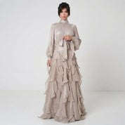 Mia Cooper | Elegant Ruffled Maxi Races Dress For Women