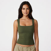 Mia Taylor | Square-Neck Slim Tank Top For Women