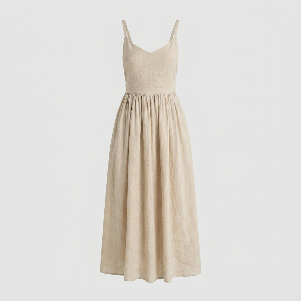 Mia Williams | Cotton V-Neck Midi Dress For Women