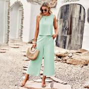Annabelle Coulson | Wide-Leg Two Piece Set With Cropped Top For Women