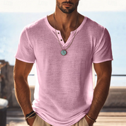 Mitchell Gorman | Mint Textured Henley T-Shirt For Men