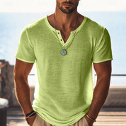 Mitchell Gorman | Mint Textured Henley T-Shirt For Men