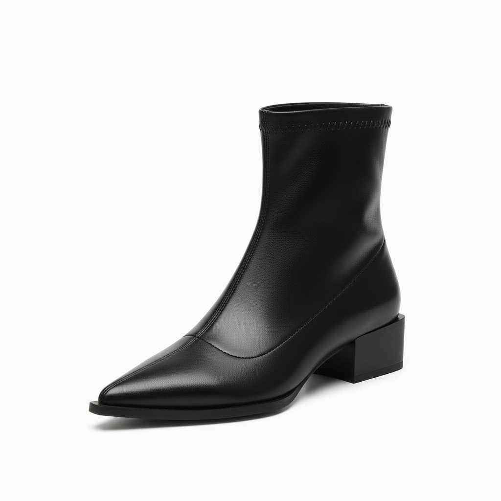 Celeste Laurent | Metallic Pointed Ankle Boots For Women