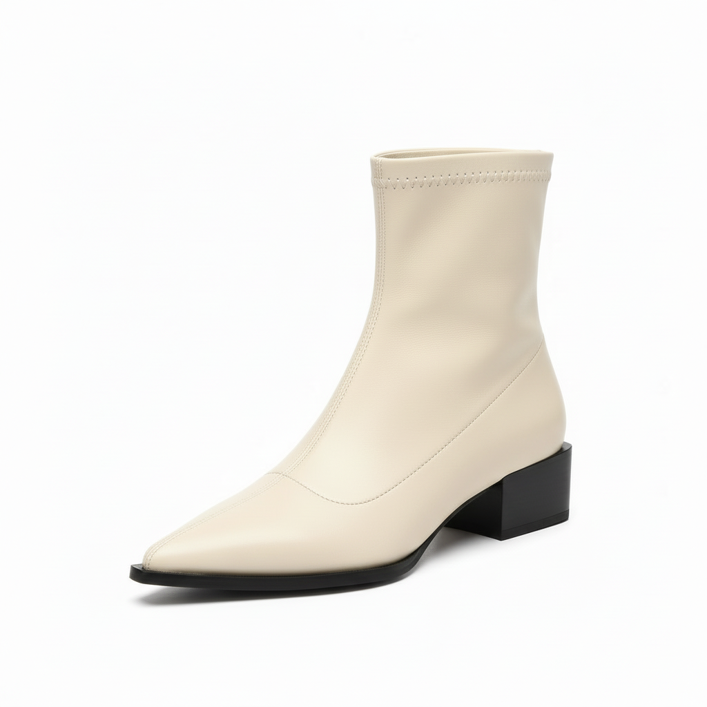 Celeste Laurent | Metallic Pointed Ankle Boots For Women