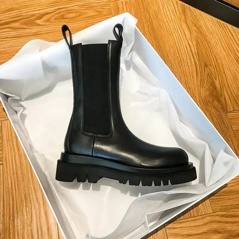 Victoria Bellamy | Classic Chelsea Mid-Calf Boots For Women