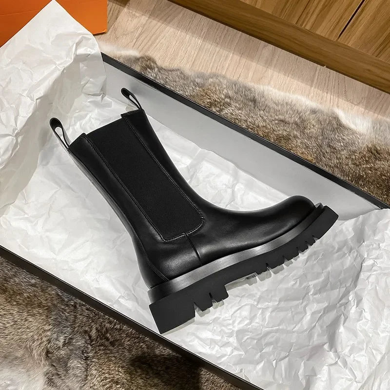 Victoria Bellamy | Classic Chelsea Mid-Calf Boots For Women