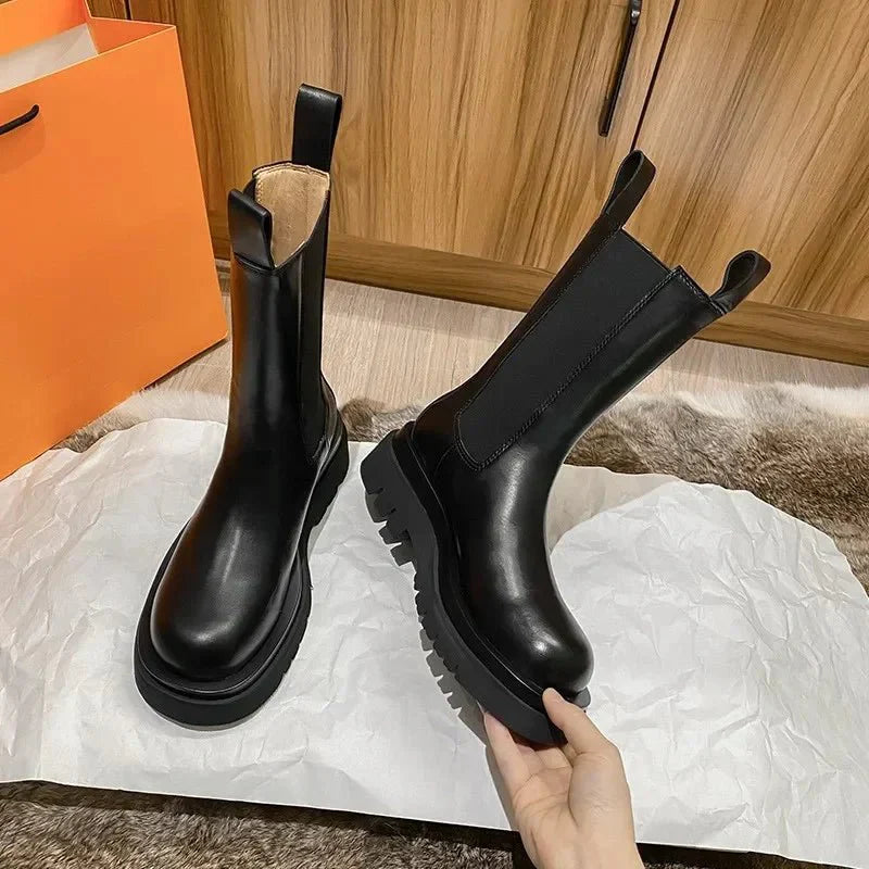 Victoria Bellamy | Classic Chelsea Mid-Calf Boots For Women