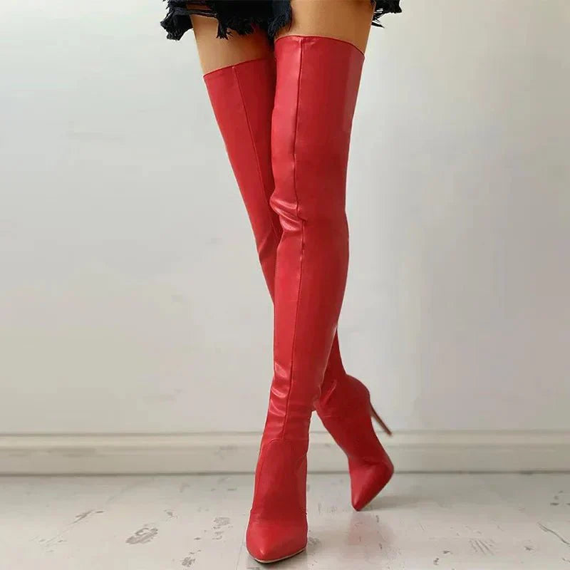 Scarlett Bellini | Luxe Over-The-Knee Stiletto Boots For Women