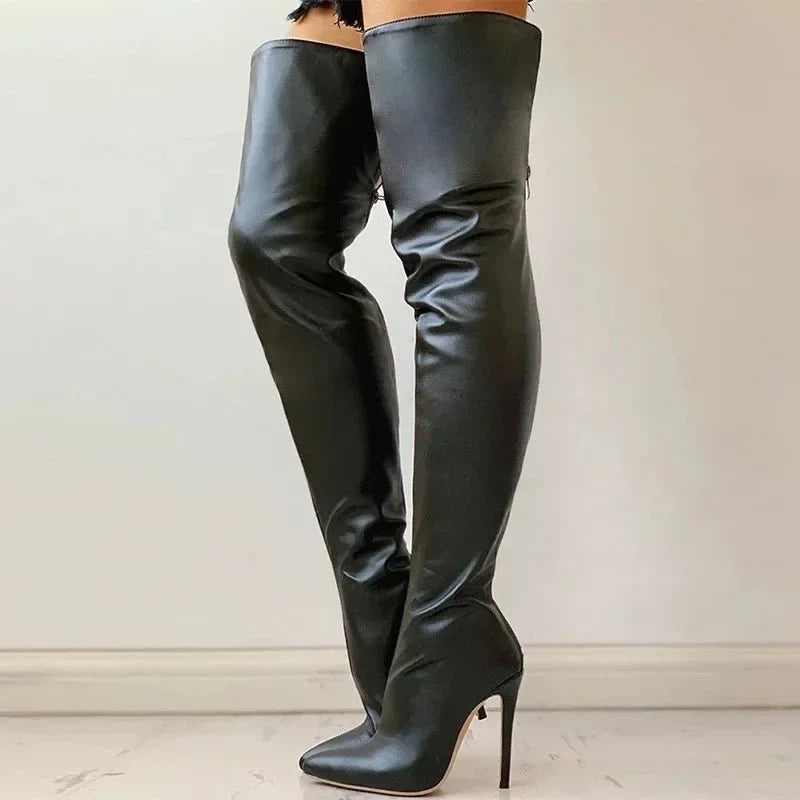 Scarlett Bellini | Luxe Over-The-Knee Stiletto Boots For Women